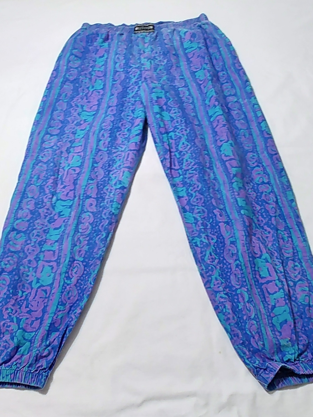 Gitano Purple & Teal Patterned Jogger Style Pants